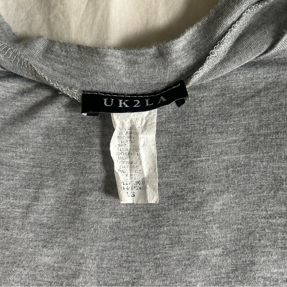 UK2LA Womens Large Heather Gray T-Shirt Dress - Picture 3 of 7